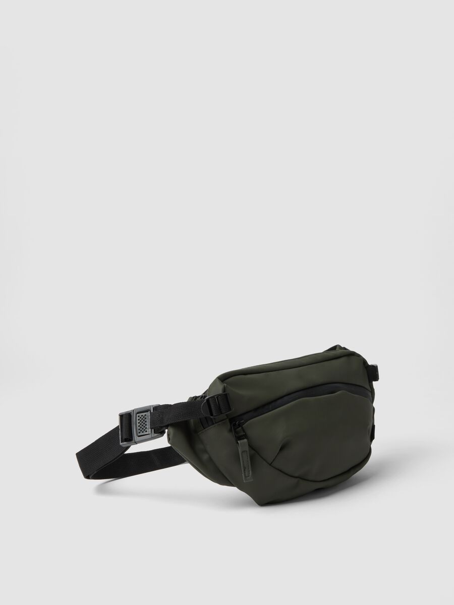 Marsupio verde con tasche zip e cintura regolabile idrorepellente_0