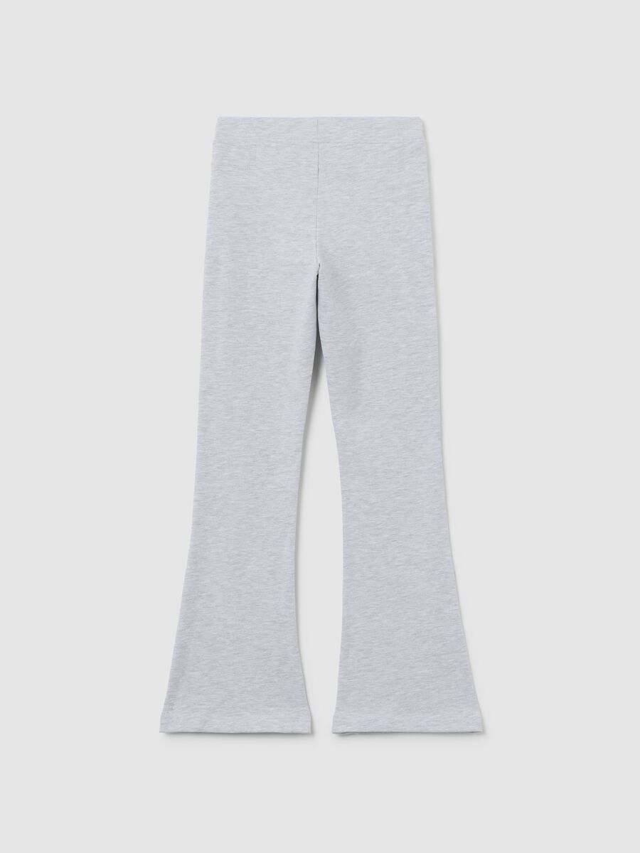 Girls' grey stretch cotton flared treggings_1