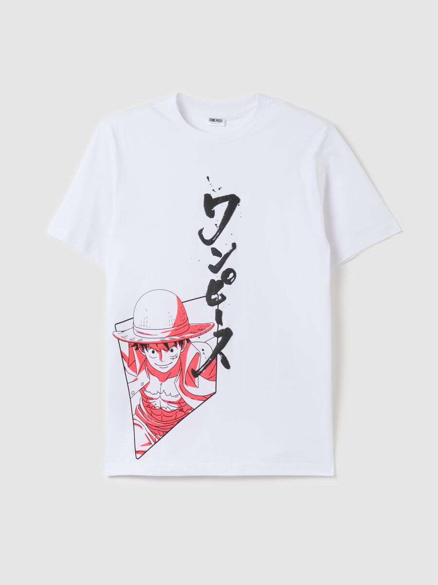 Cotton T-shirt with Monkey D. Rufy print_4