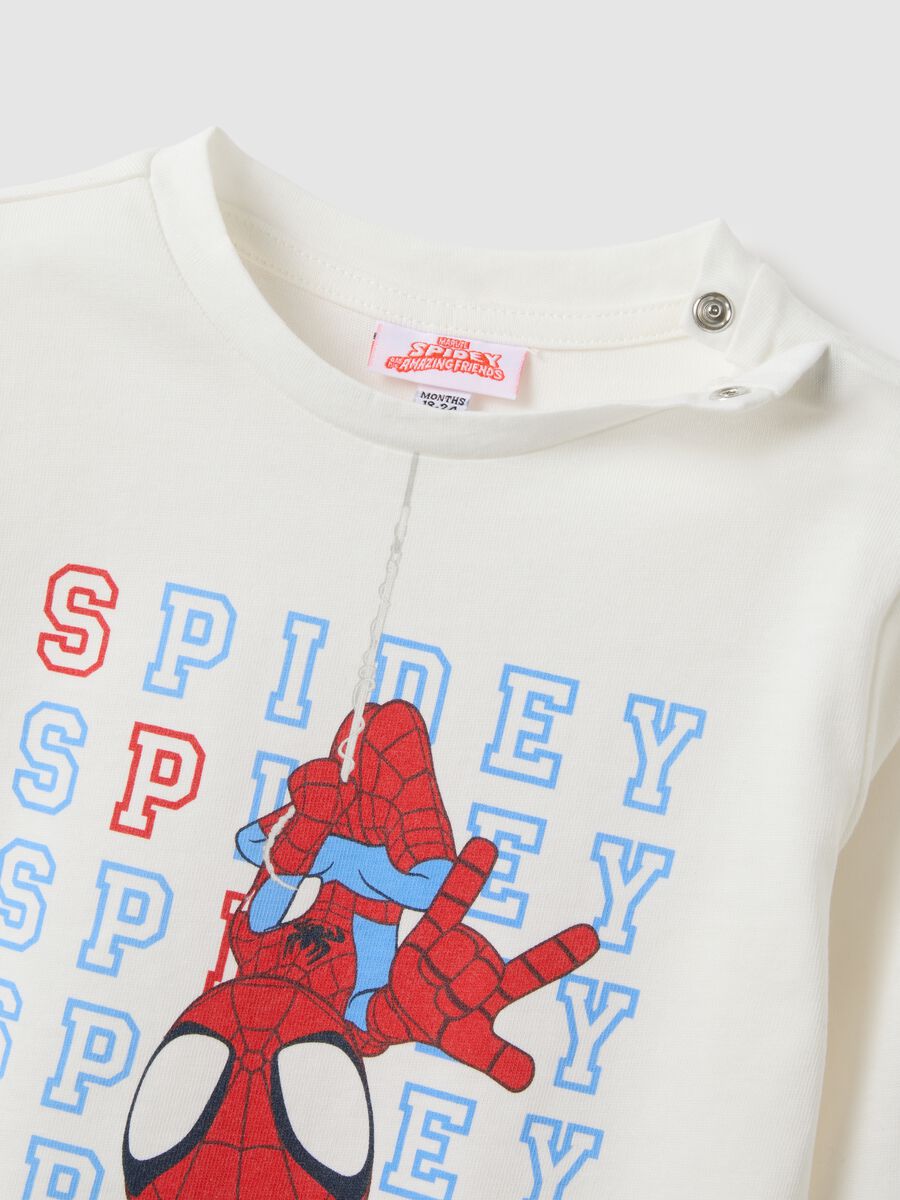 White pure cotton regular fit kids' t-shirt with print_2