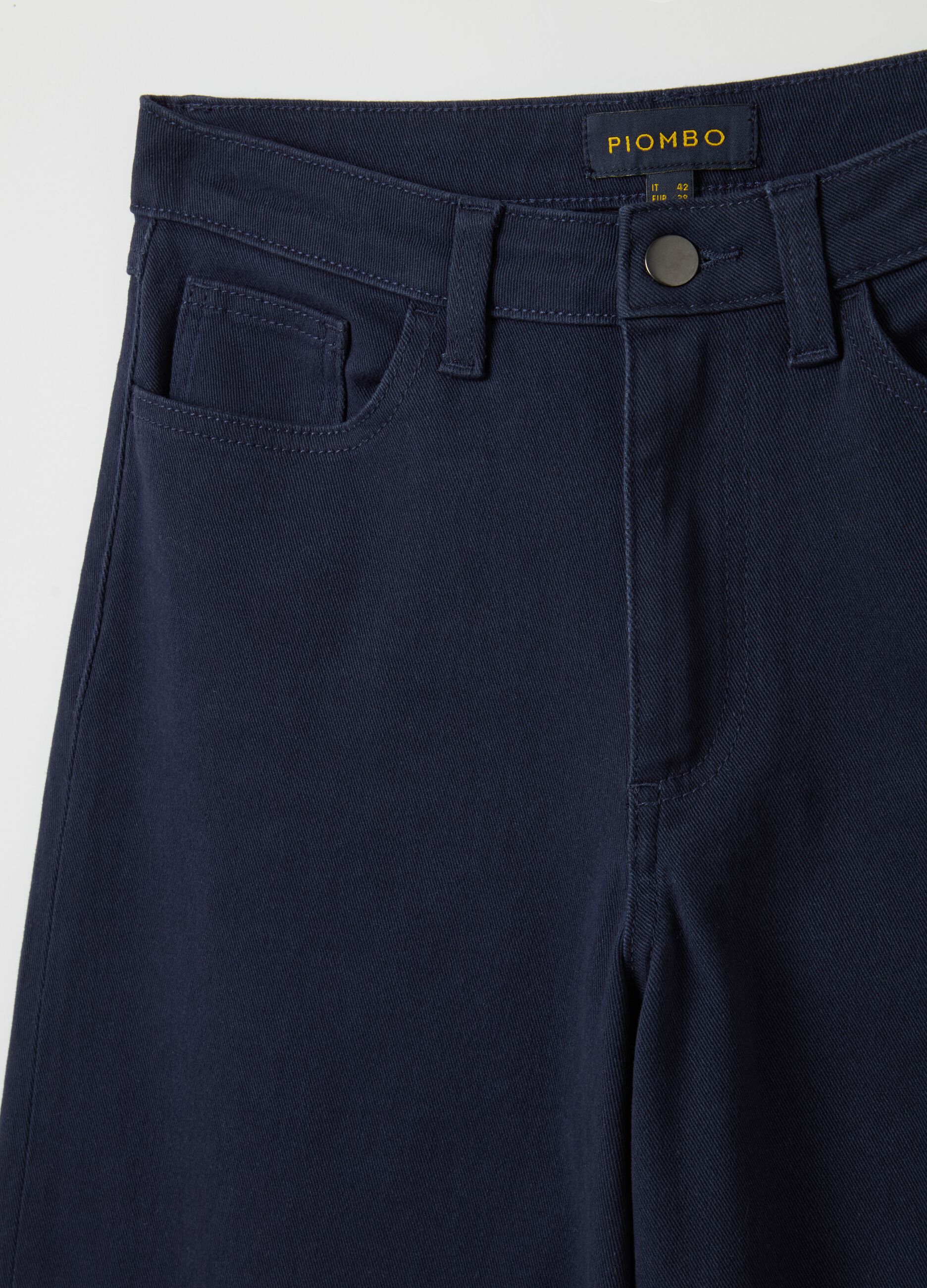 Flare-fit trousers in stretch cotton