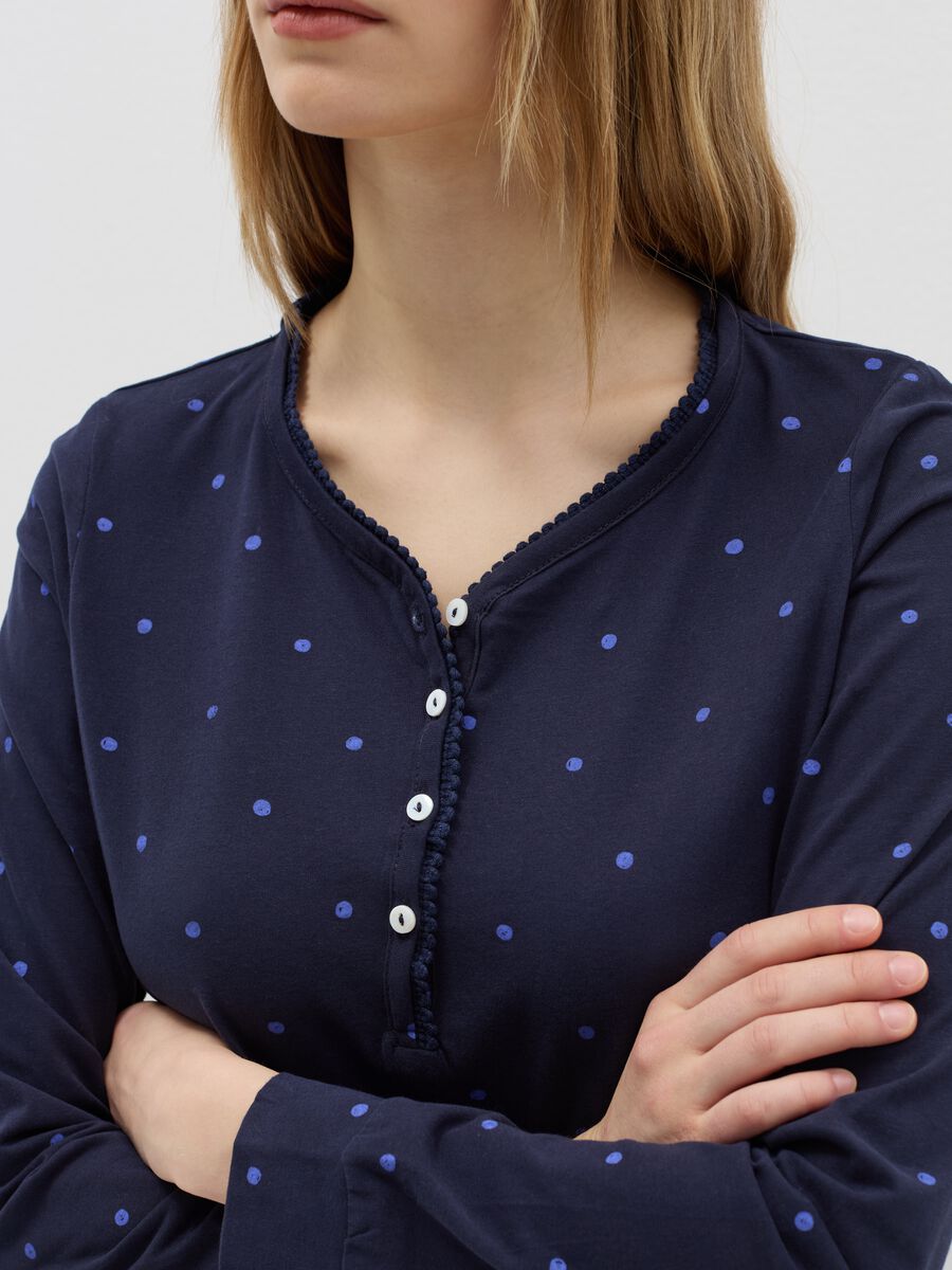 Nightshirt in cotton with polka dot pattern_3
