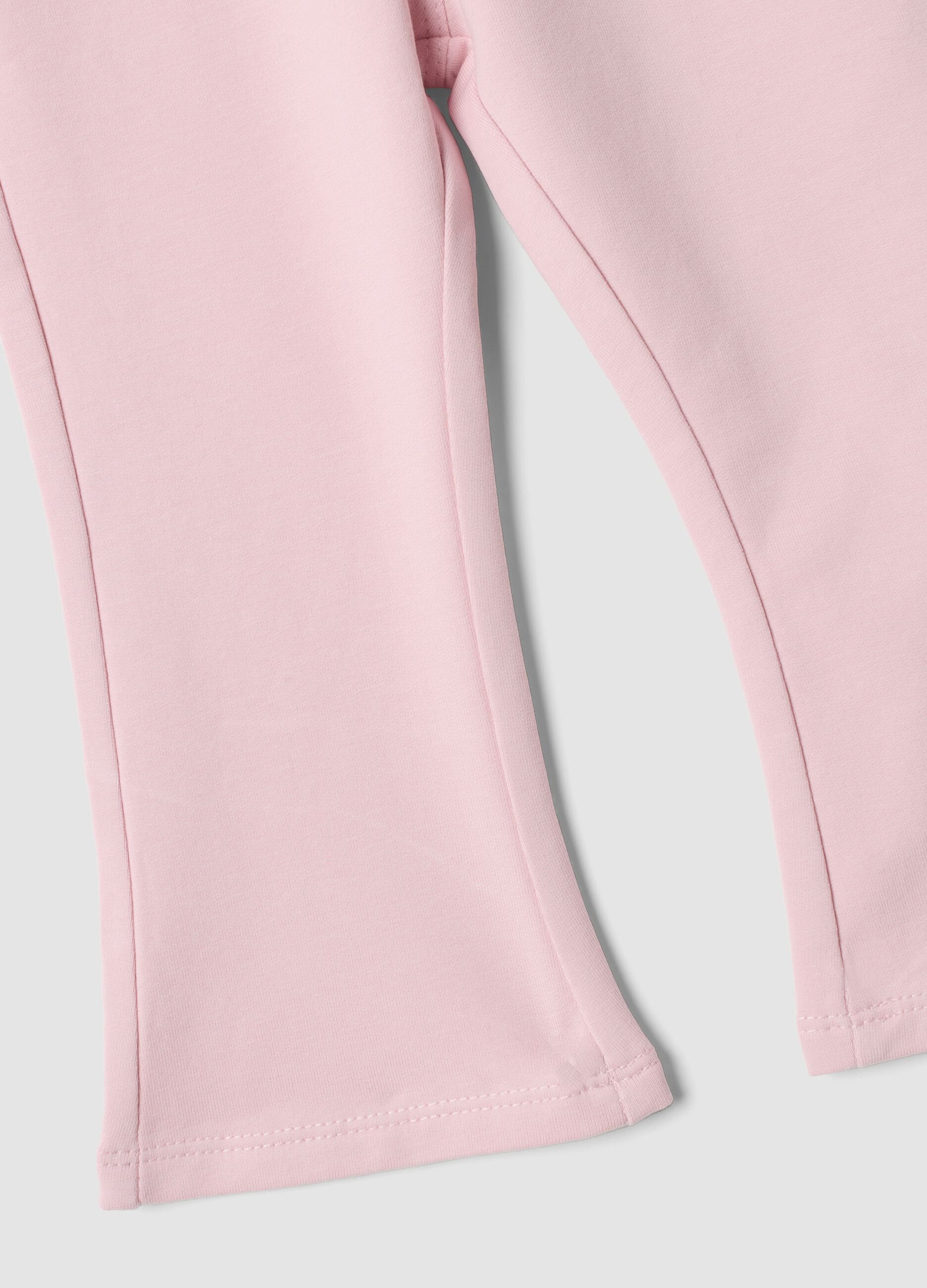 Pink organic stretch cotton trousers