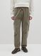 Beige regular fit pure cotton cargo trousers_1