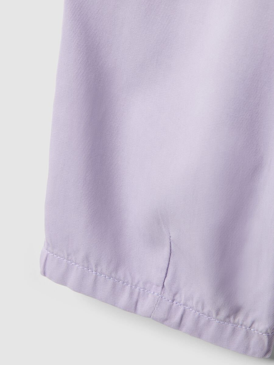 Purple lyocell and cotton baggy trousers for girls_3