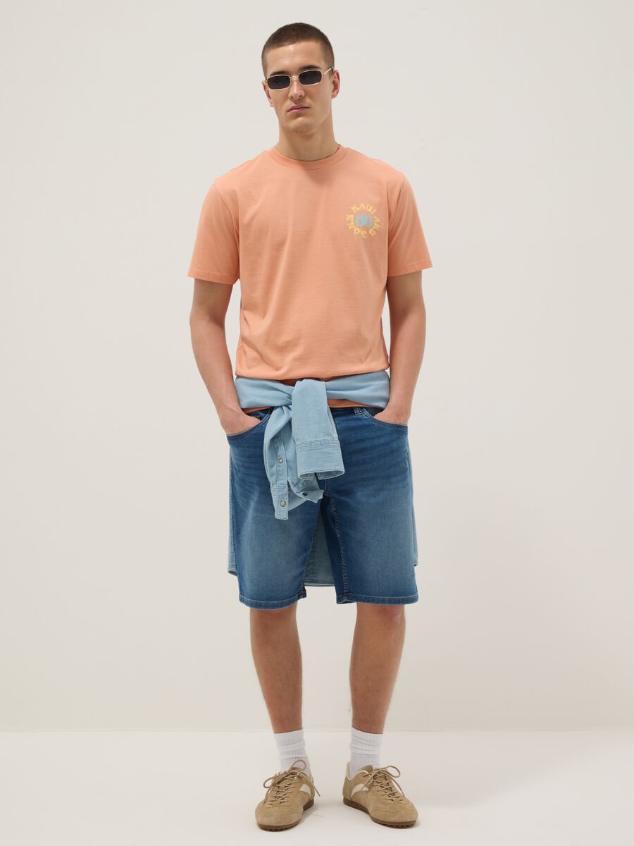 T-shirt rosa in puro cotone a maniche corte_1