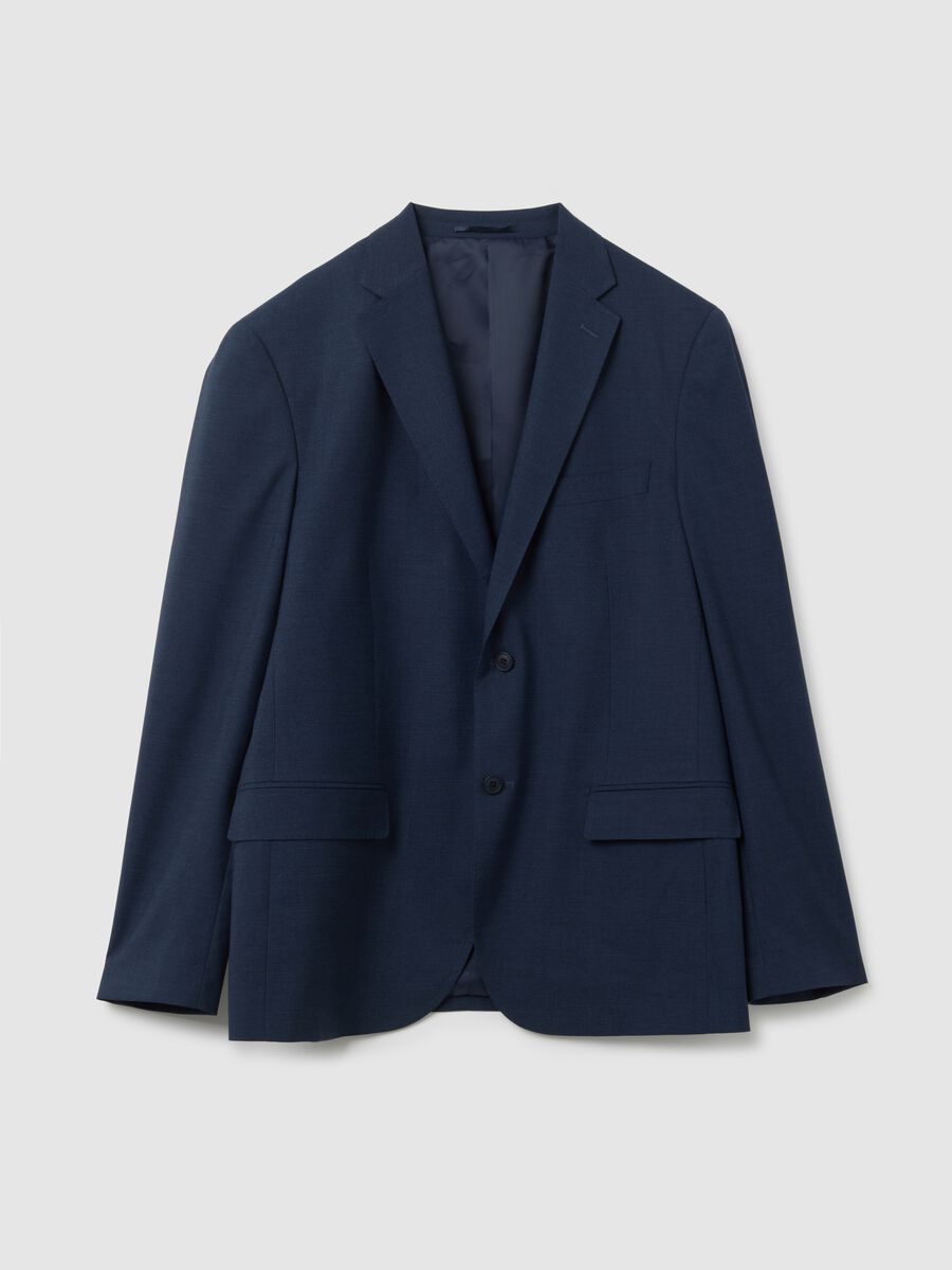 Abito in misto viscosa blu regular fit_0