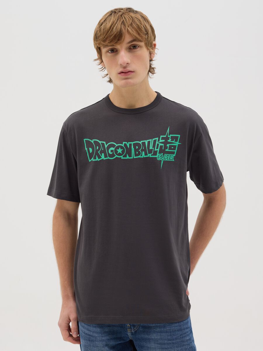 Grey T-shirt with Super Shenron print_0