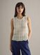 White cotton blend tank top regular fit with mesh texture_2