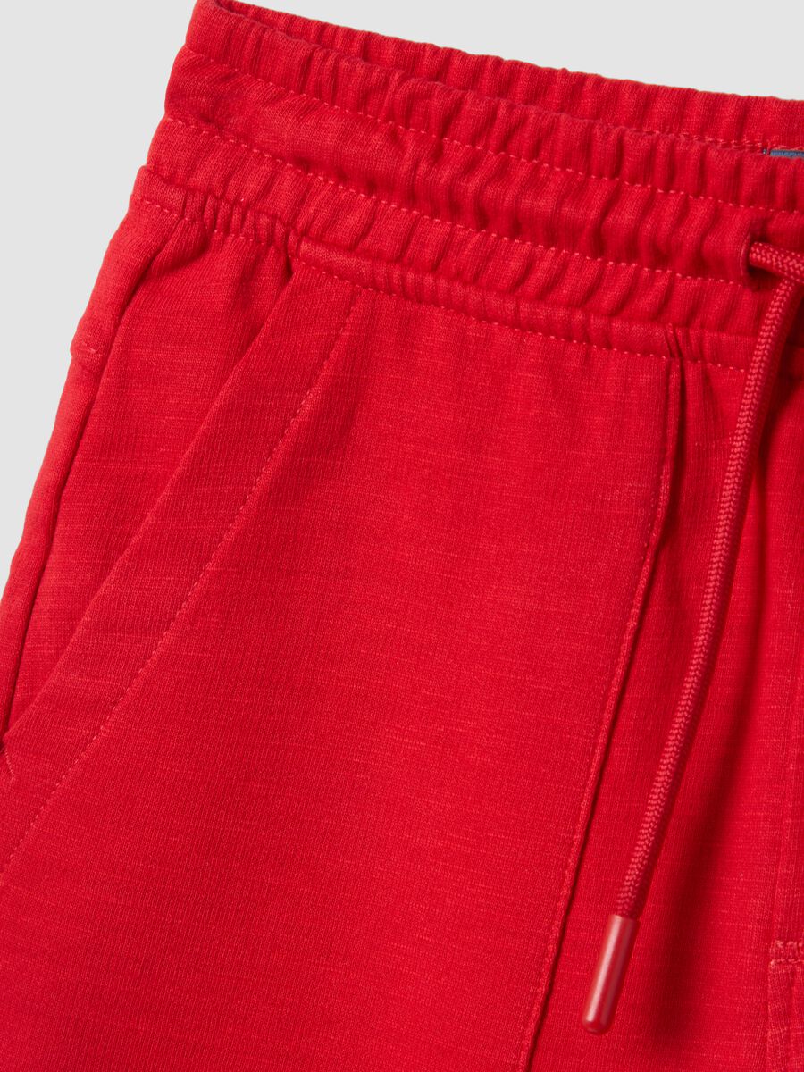 Boys&rsquo; red pure cotton shorts with elasticated waist_3