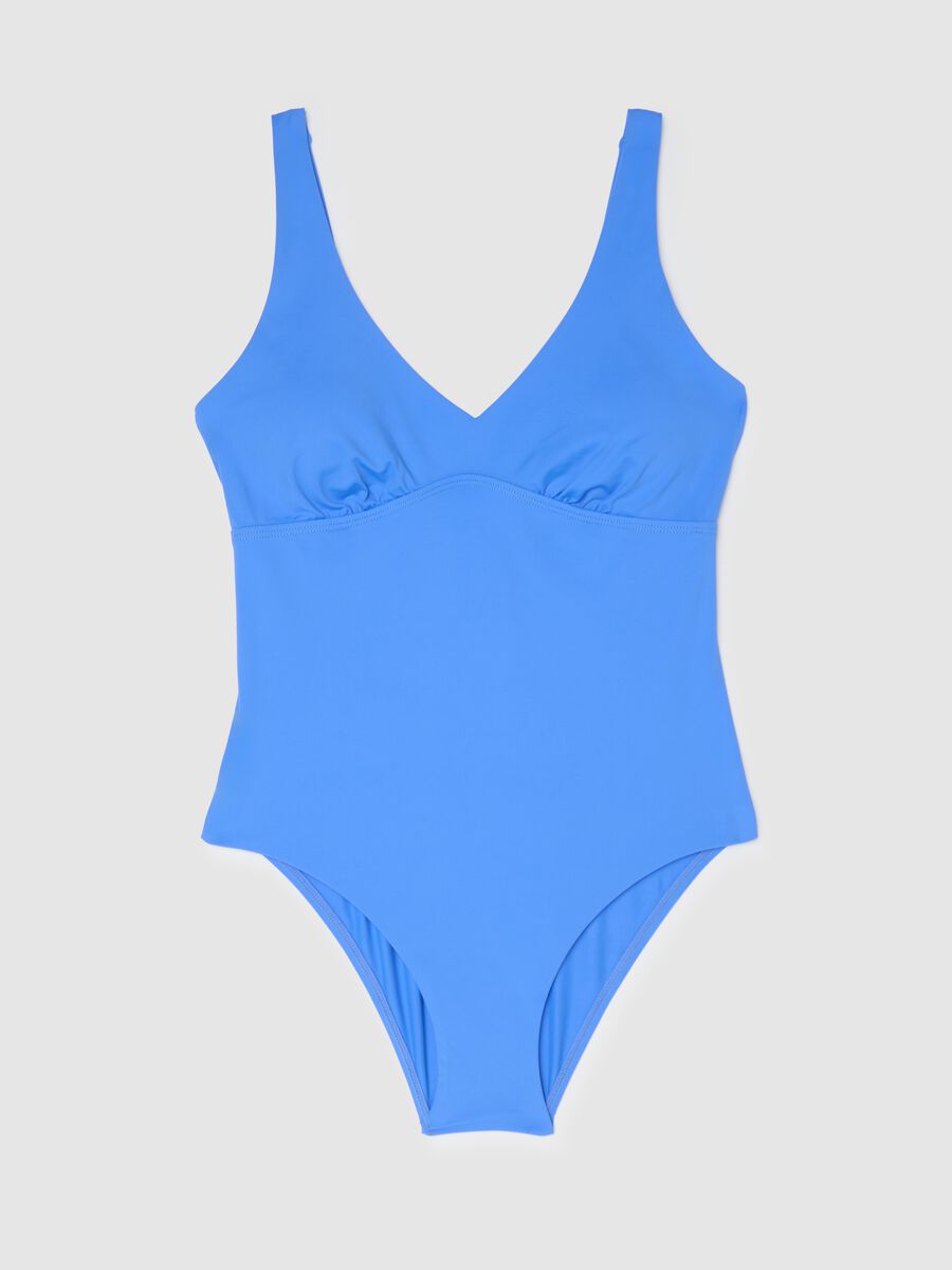 Women’s one-piece swimsuit in light blue stretch fabric without padding_4