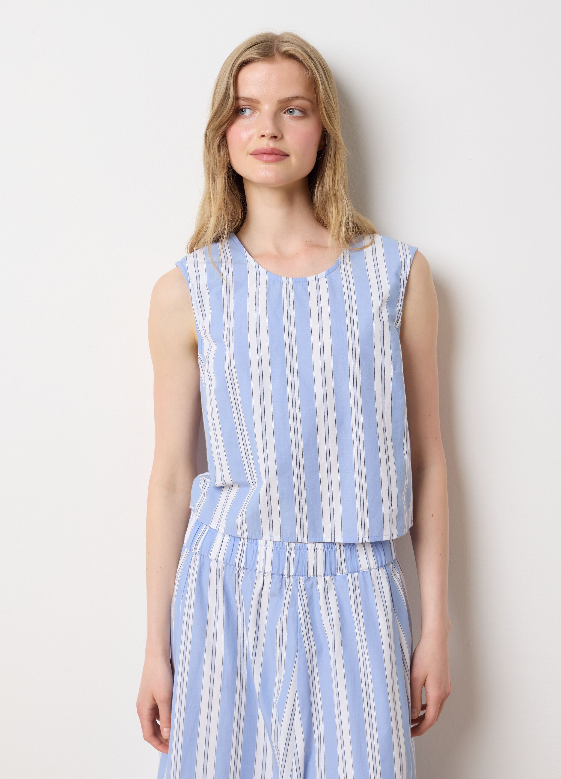 Women's Top in Pure Cotton Multicolour Regular Fit with Bows