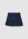 Girl's regular fit blue cotton-blend skirt with contrast stitching_4