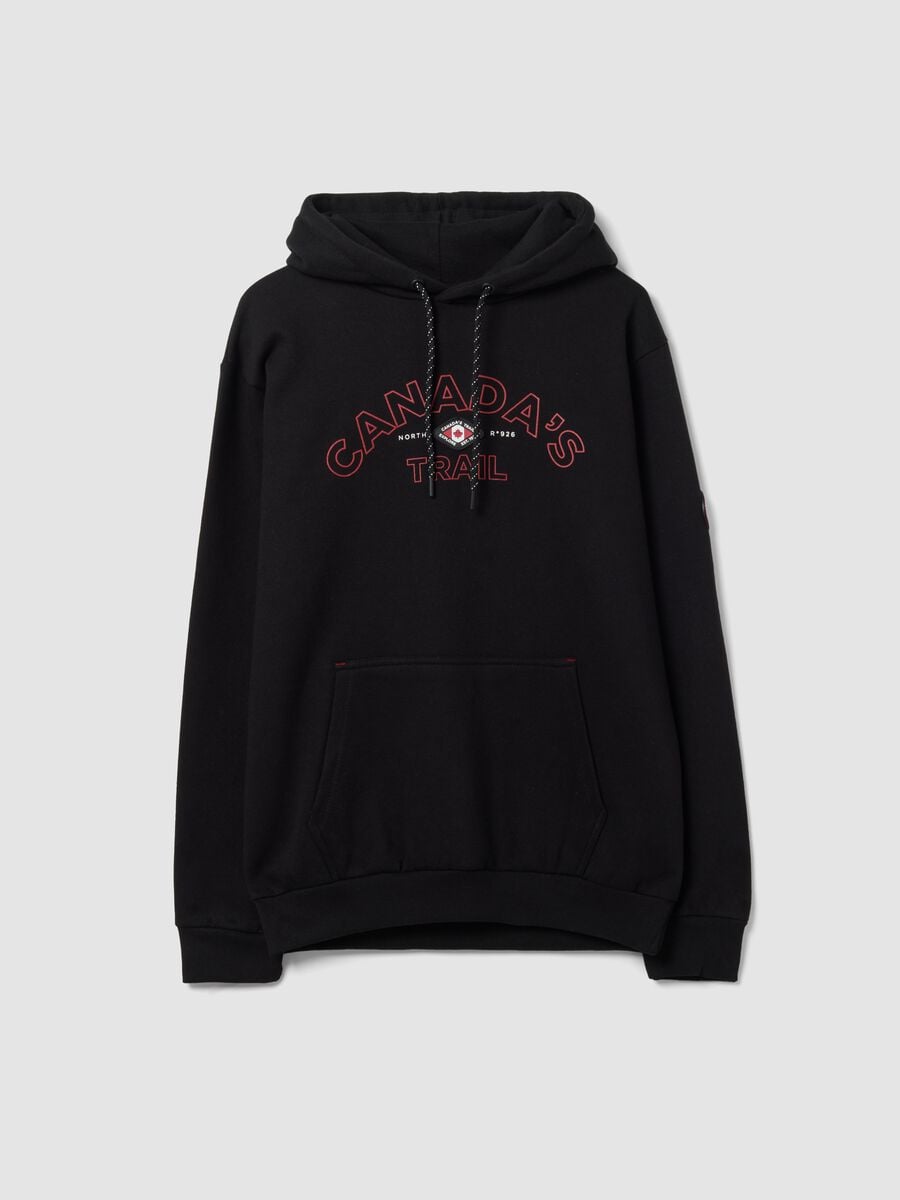Black cotton-blend hoodie_0