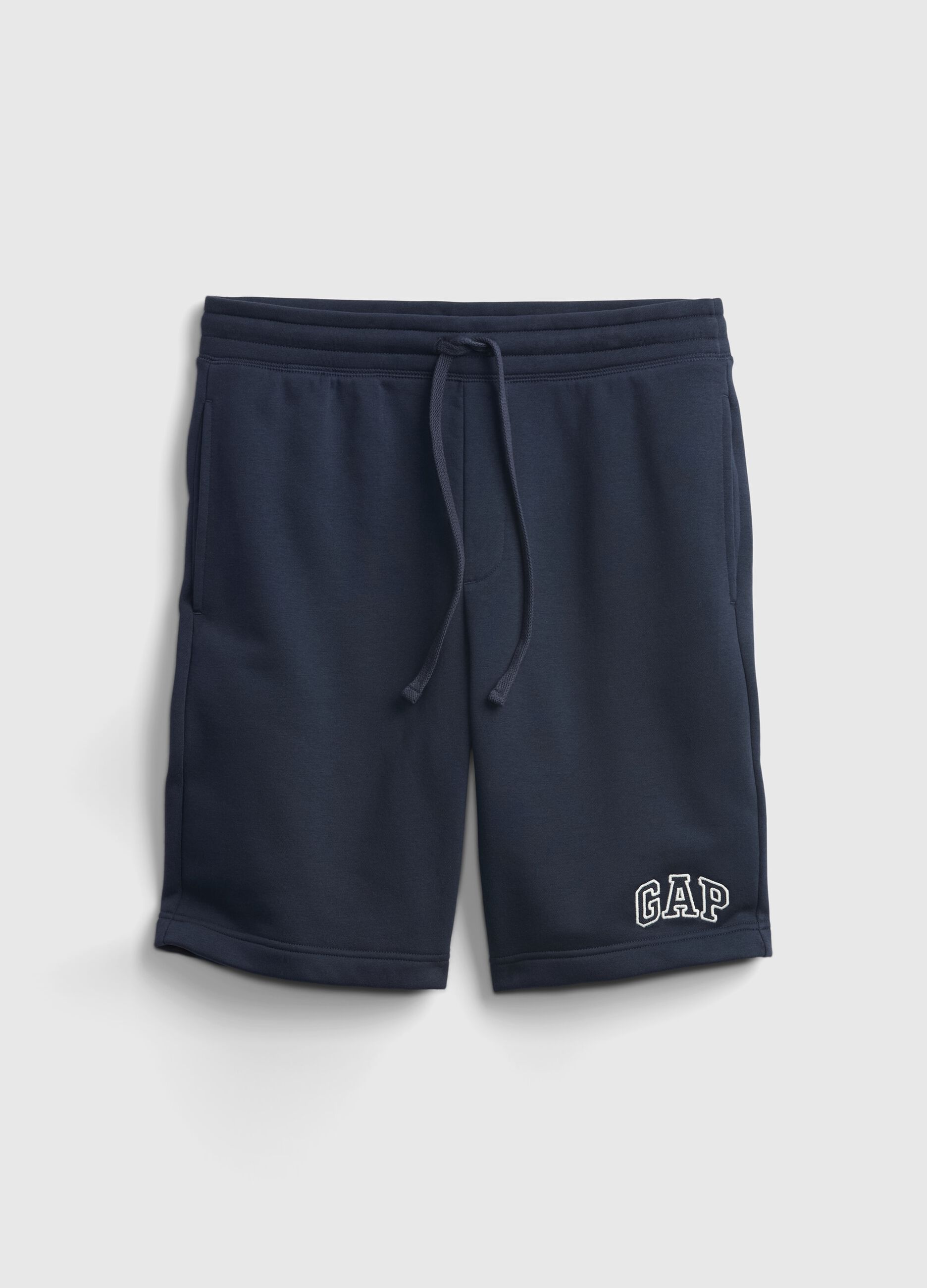 Plush Bermuda shorts with embroidered logo