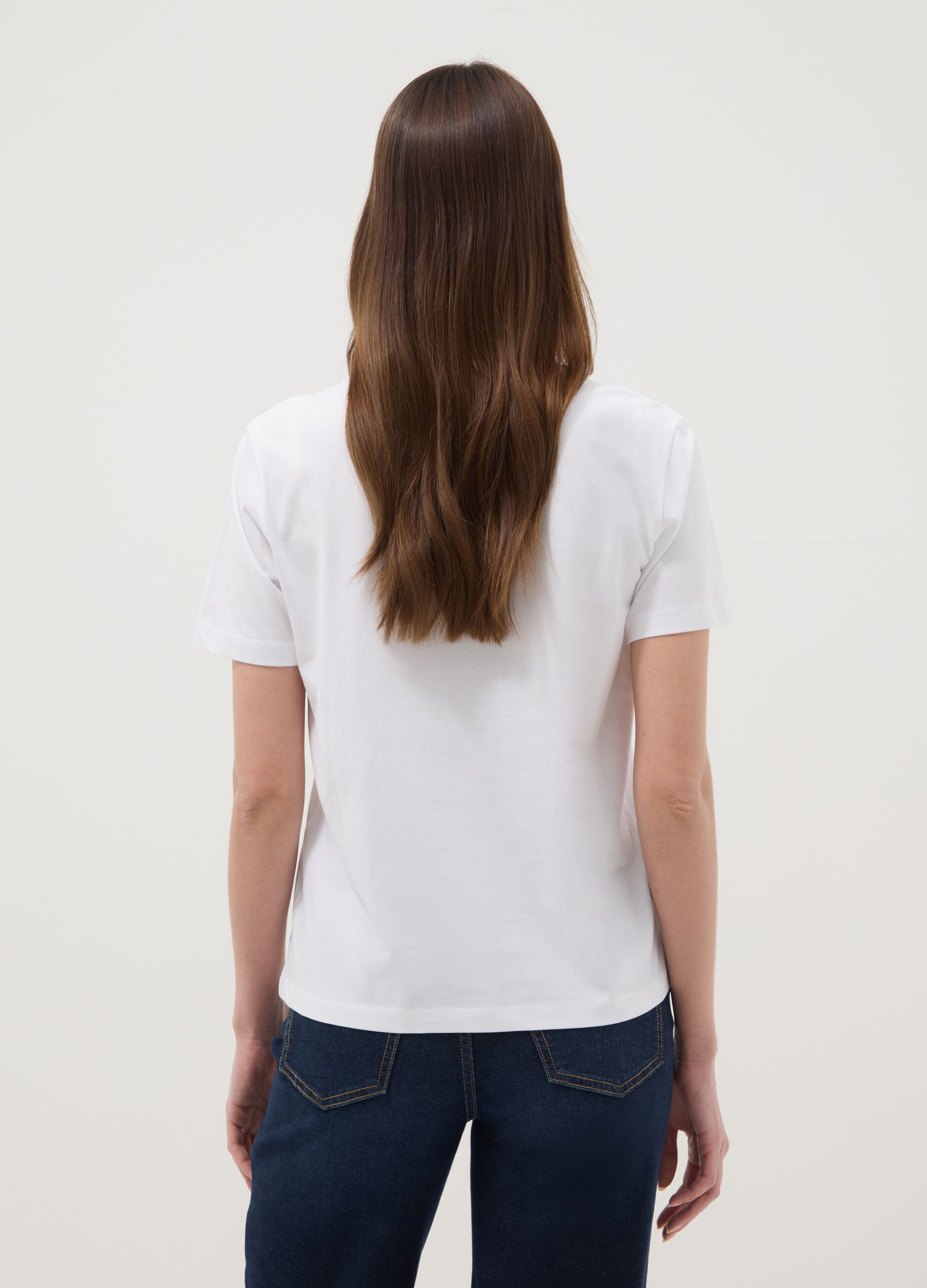 White Pure Cotton Regular Fit T-shirt 'The Devil wears Prada'