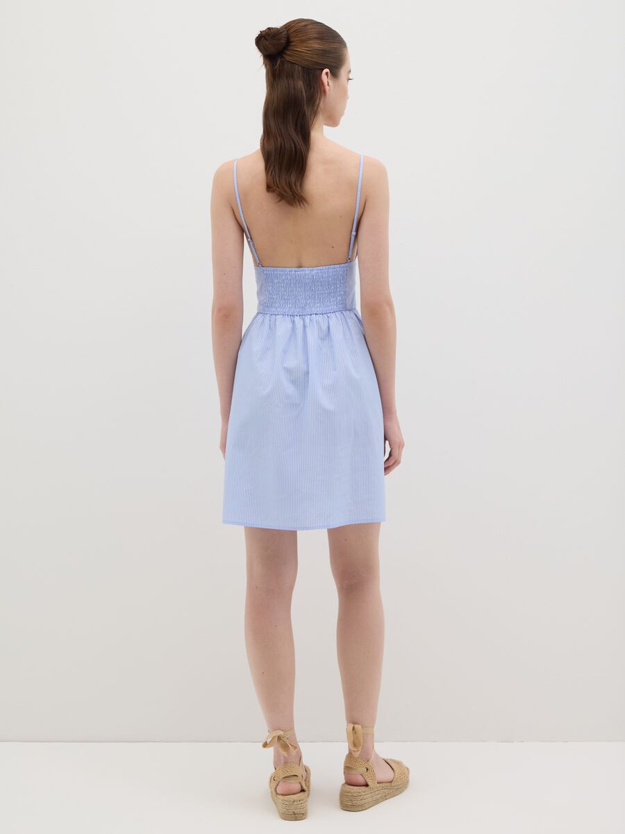Women's mini dress in multicoloured pure cotton regular fit_3