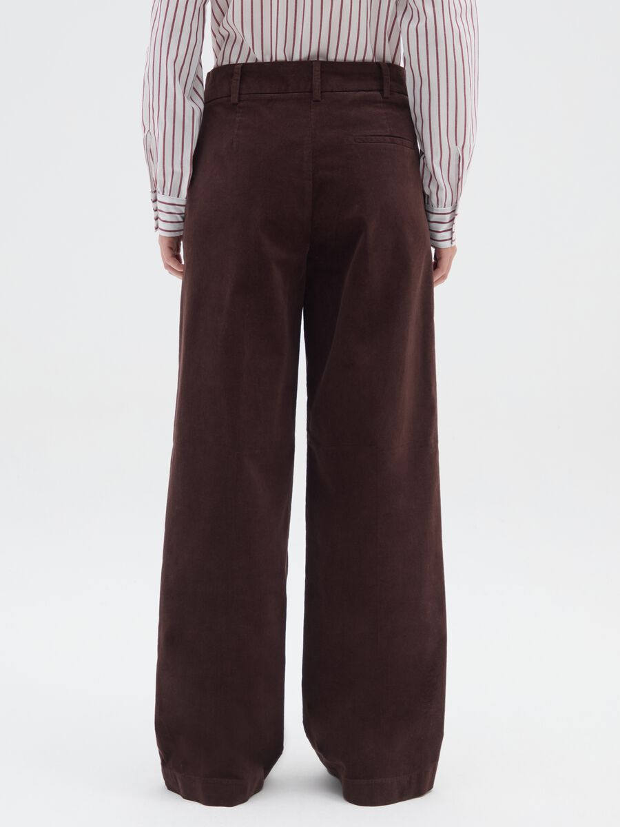 Pantaloni in cotone e velluto marroni regular fit_2