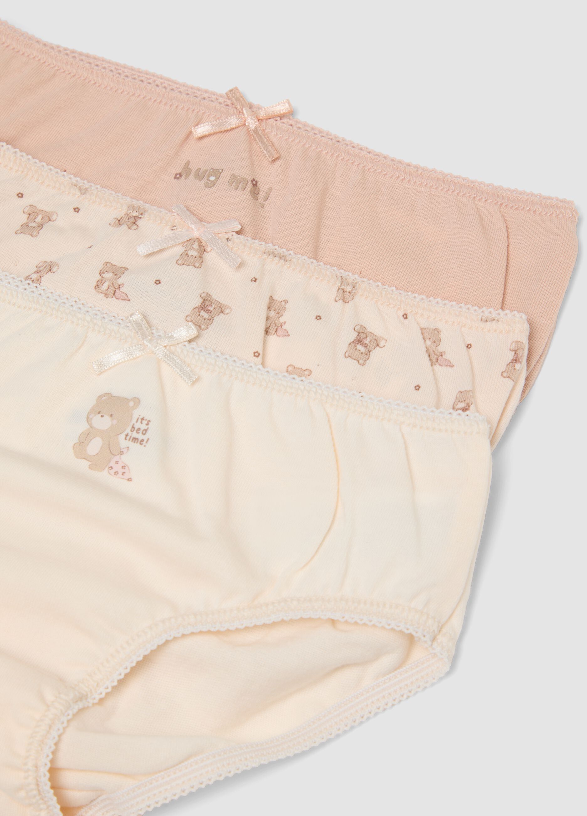 Pack of five multicolour baby girl briefs in pure organic cotton