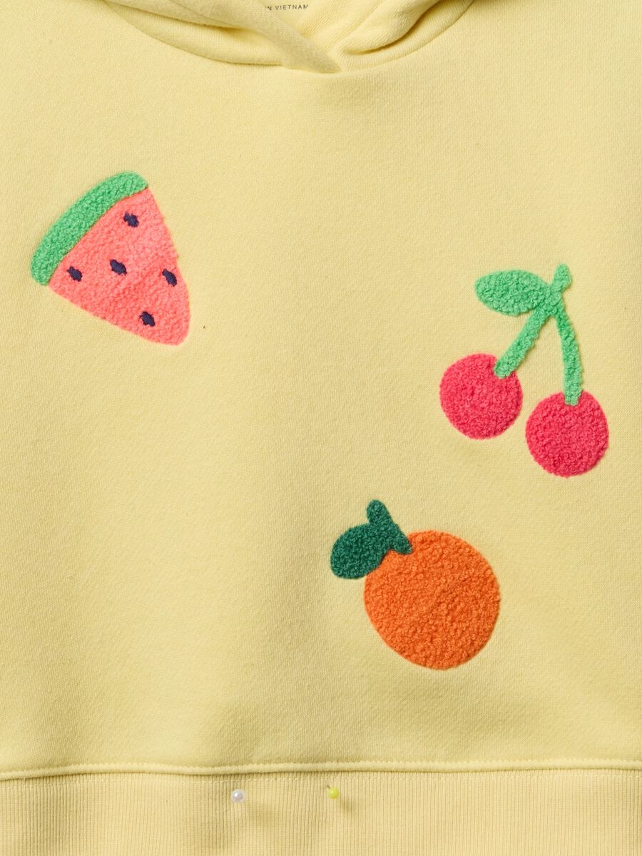 Yellow jogging set with bouclé fruit patch_2