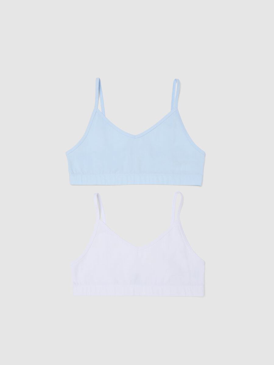 Multicoloured Stretch Cotton Girl's Bra Twinpack_0