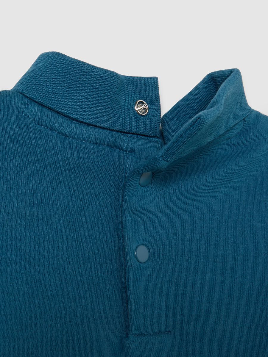 Children's blue high-neck pure cotton jumper with regular fit_3