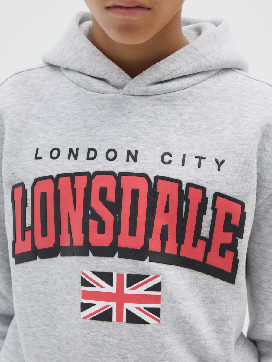 Grey regular fit children's cotton blend hoodie_2