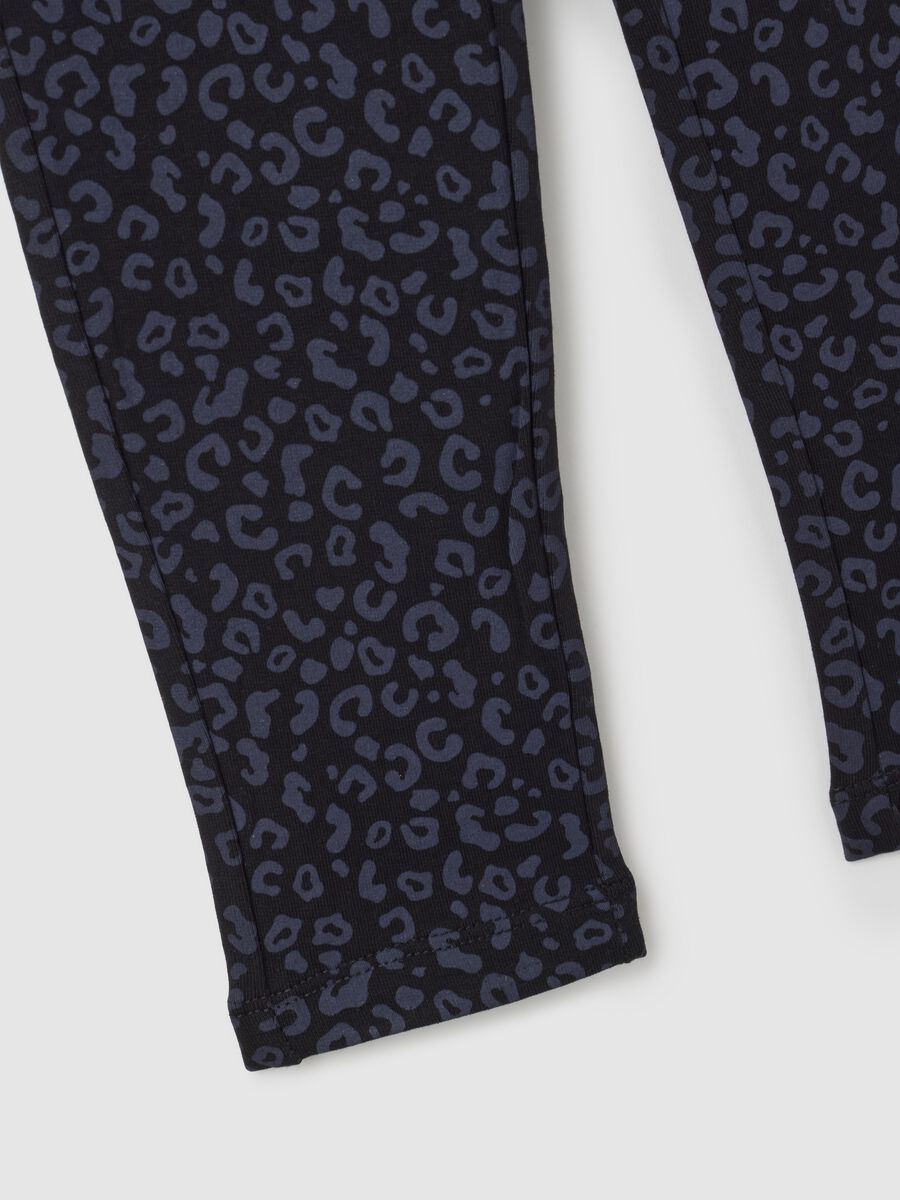 Treggings da bambina in cotone nero slim fit_3
