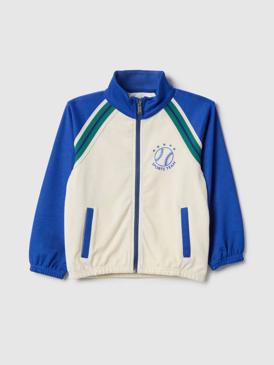 Multicolour cotton blend kids' zip-up sweatshirt_0