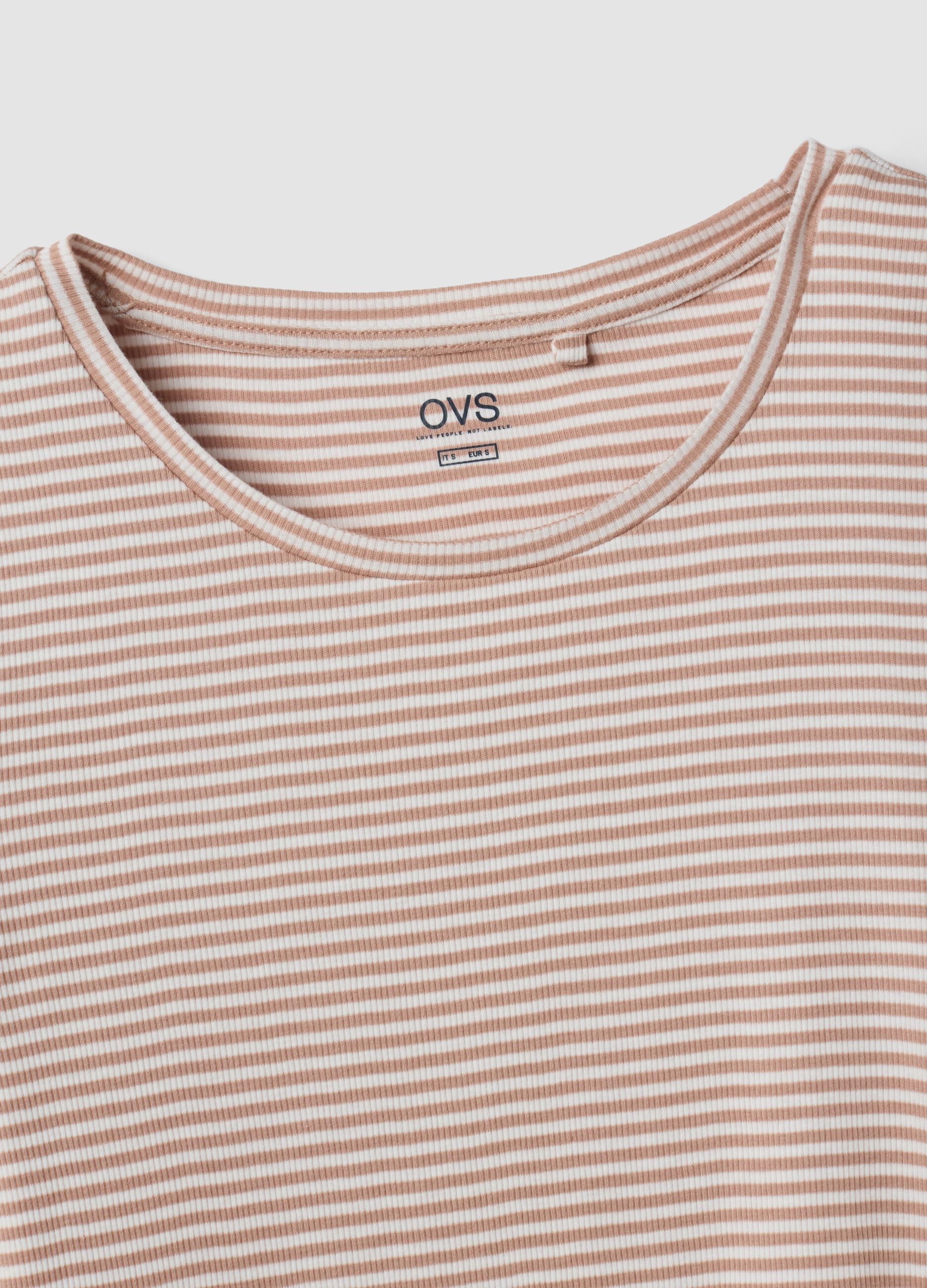 Multicolour pure organic cotton pyjamas with striped T-shirt and shorts
