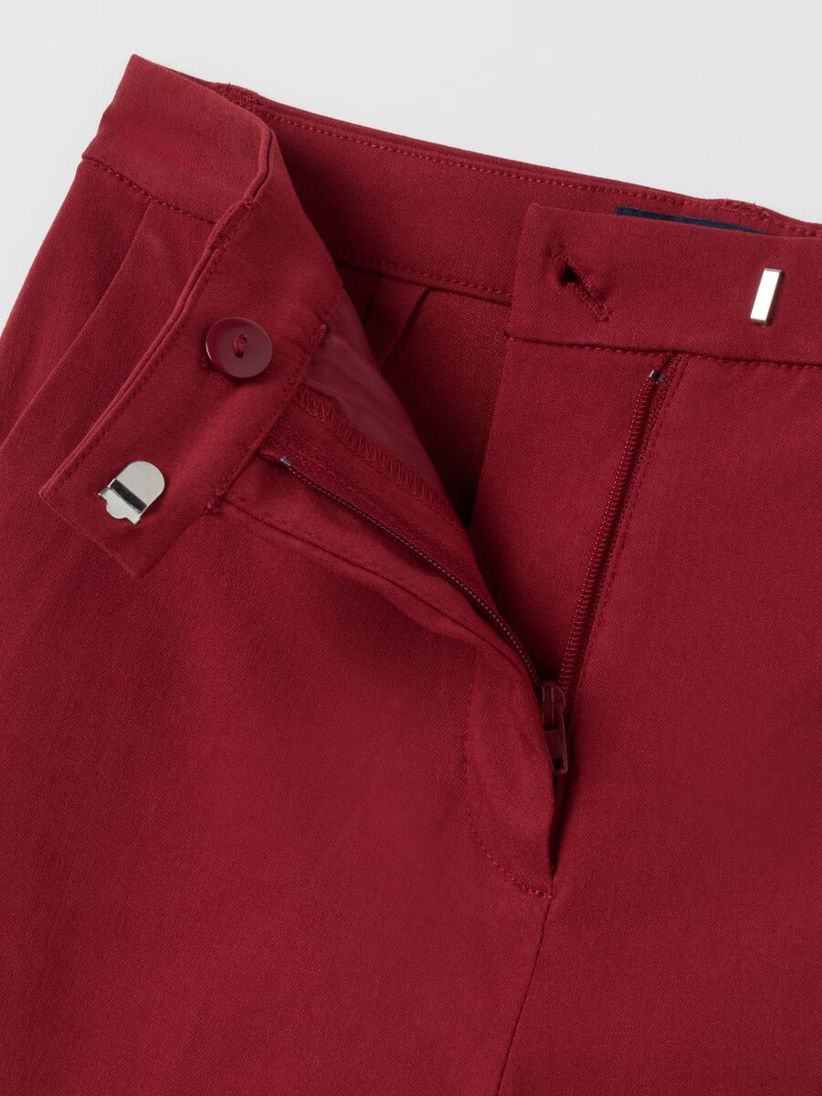Red viscose blend slim fit trousers_5