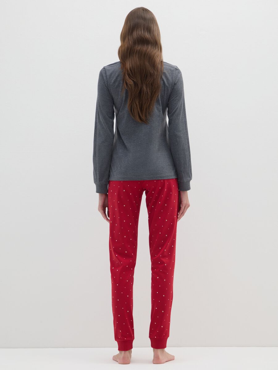 Multicolour pyjamas in pure cotton regular fit with polka dots_2