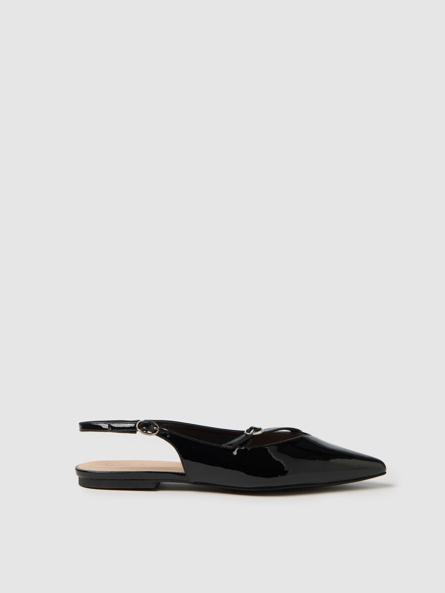 Black ballet flats in mixed materials Ovs_0