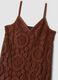 Long brown crochet dress with V-neck, regular fit_5