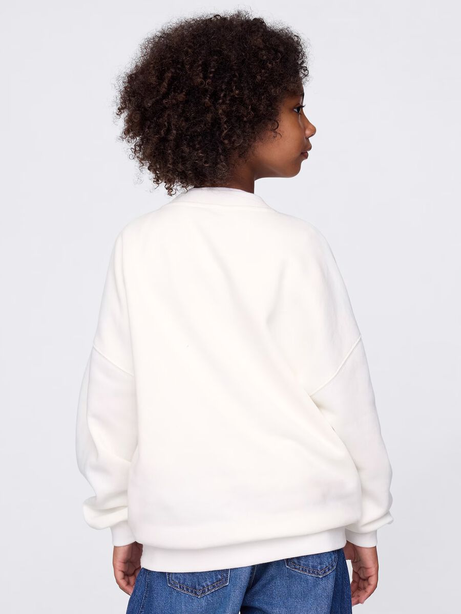 White sweatshirt with logo and flag print_2