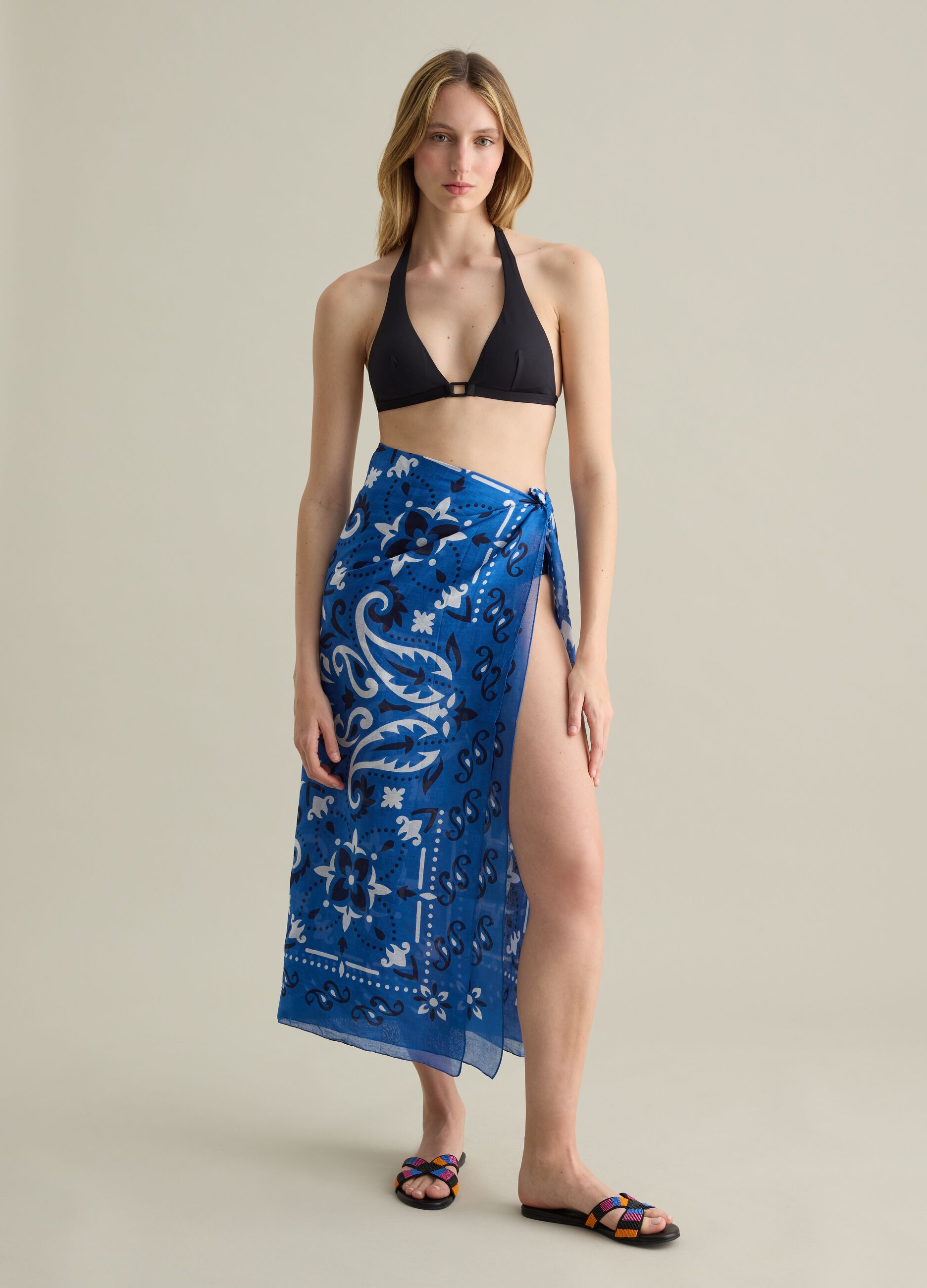 Blue Patterned Piombo Sarong