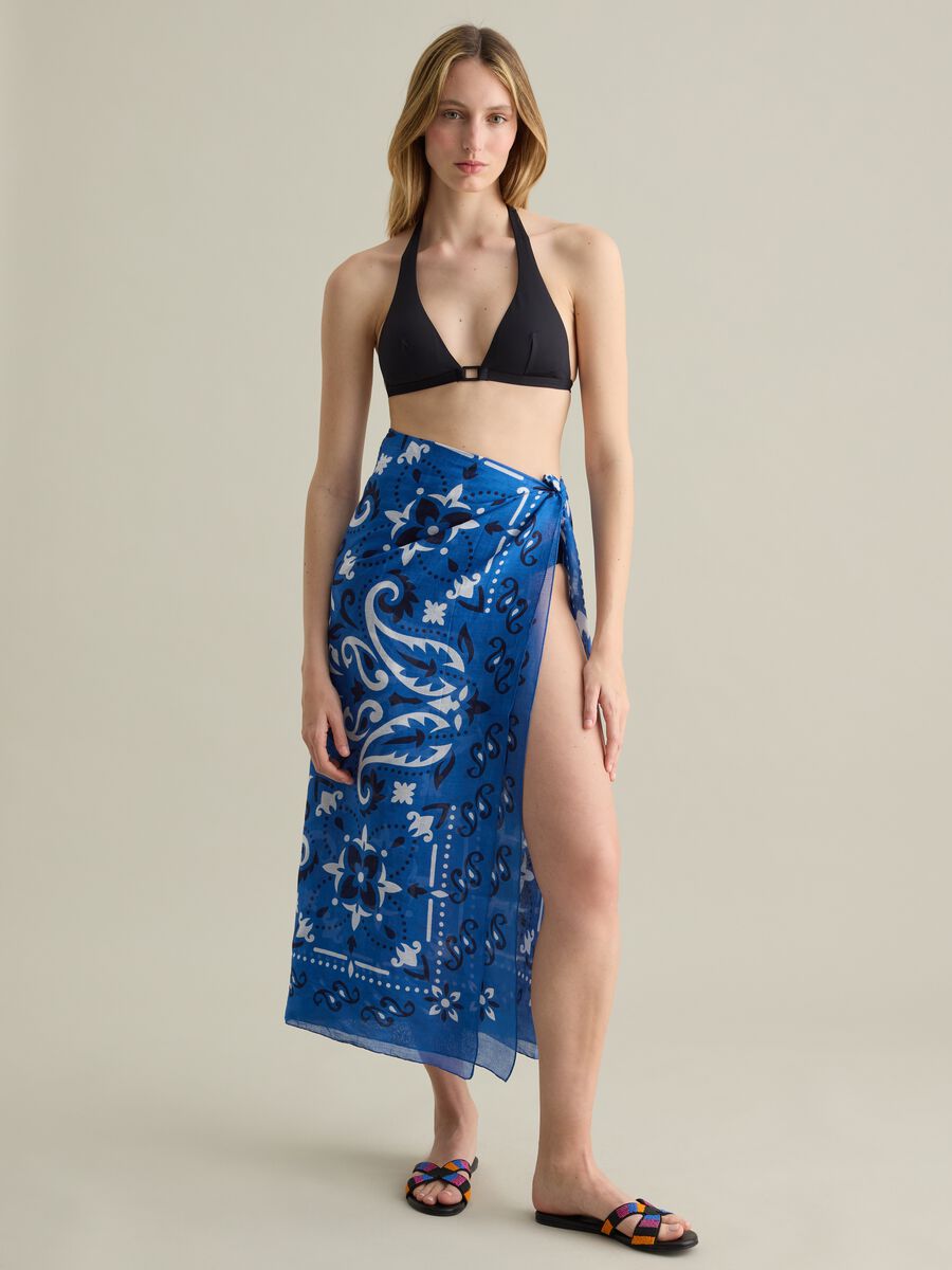 Blue Patterned Piombo Sarong_0