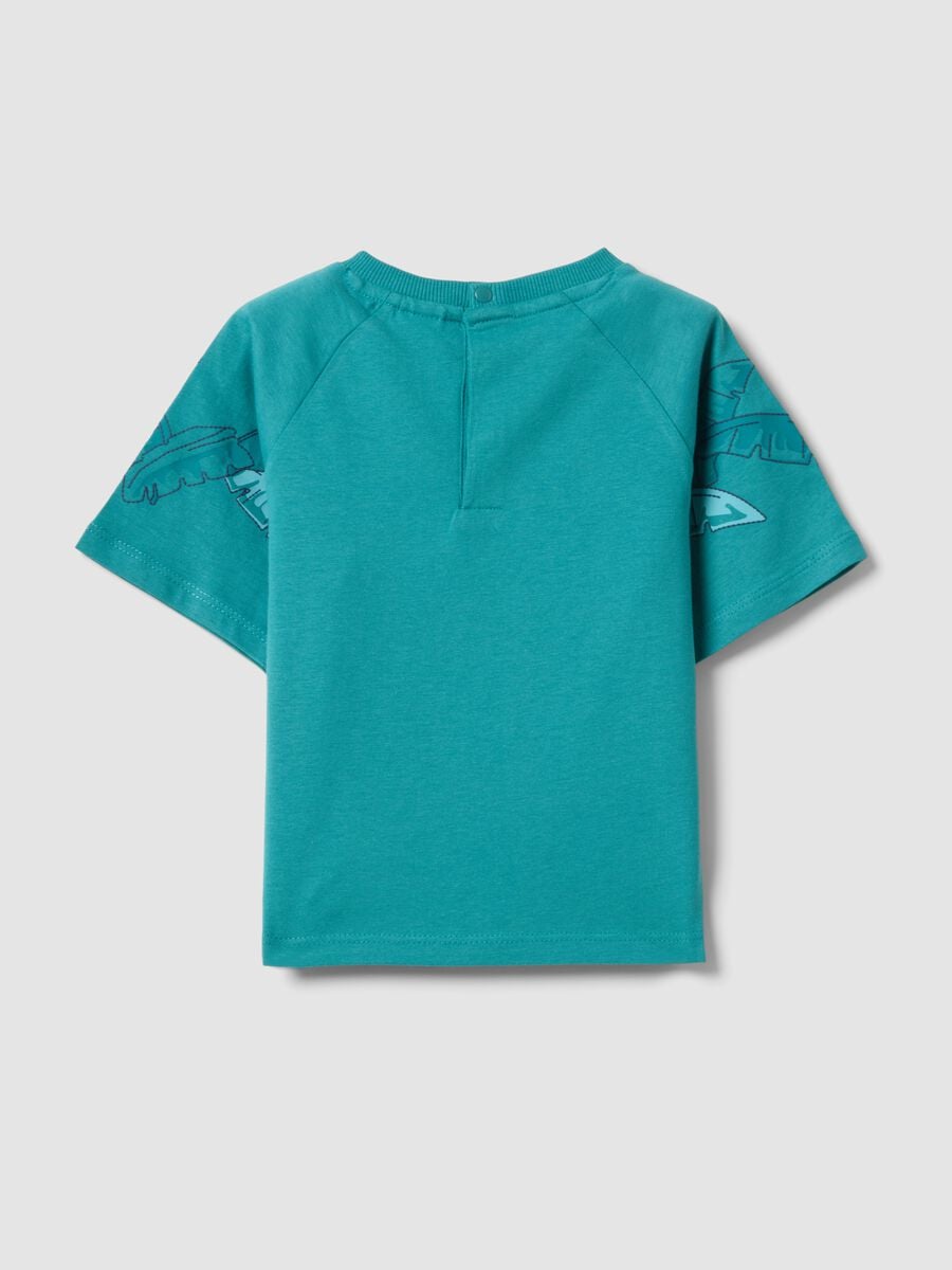Blue pure cotton short-sleeve T-shirt for baby boy, oversized fit_1