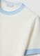 White viscose-blend T-shirt with contrast trims_1