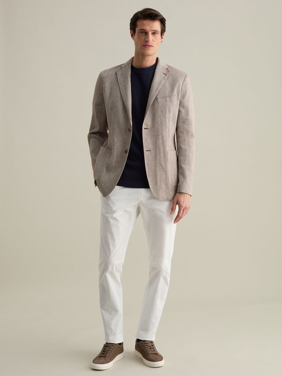 Herringbone blazer in linen and cotton_1