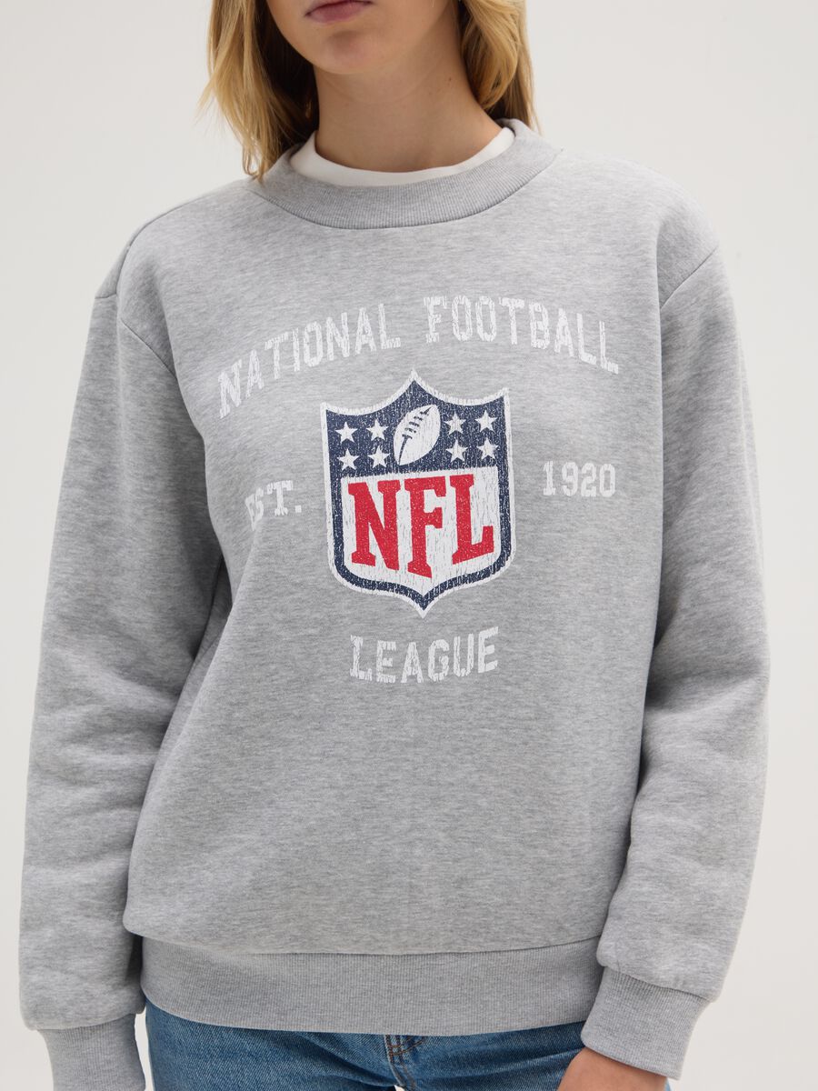 Grey cotton blend sweatshirt regular fit with NFL logo_3