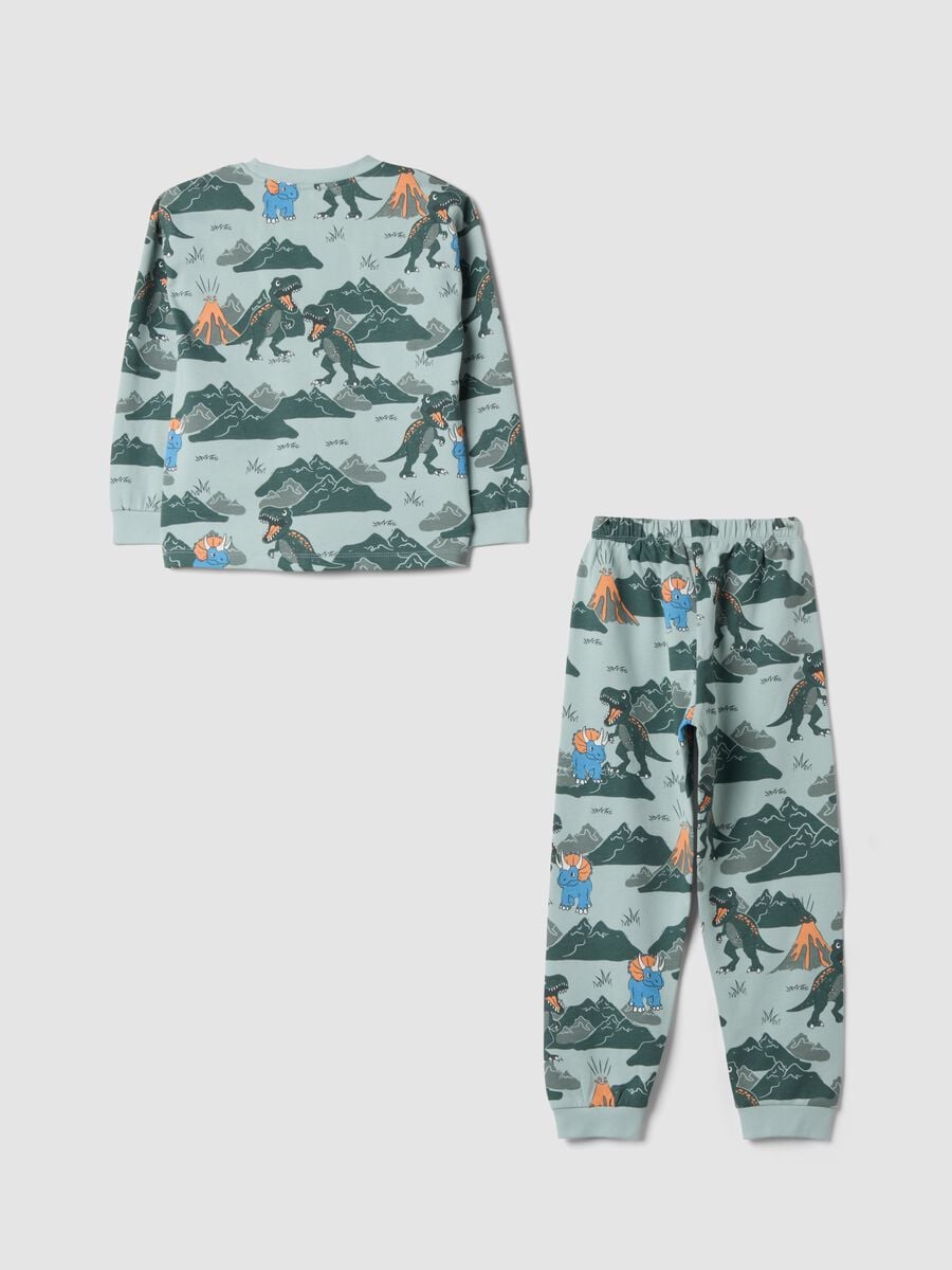 Aqua blue pure organic cotton crew-neck pyjamas_1
