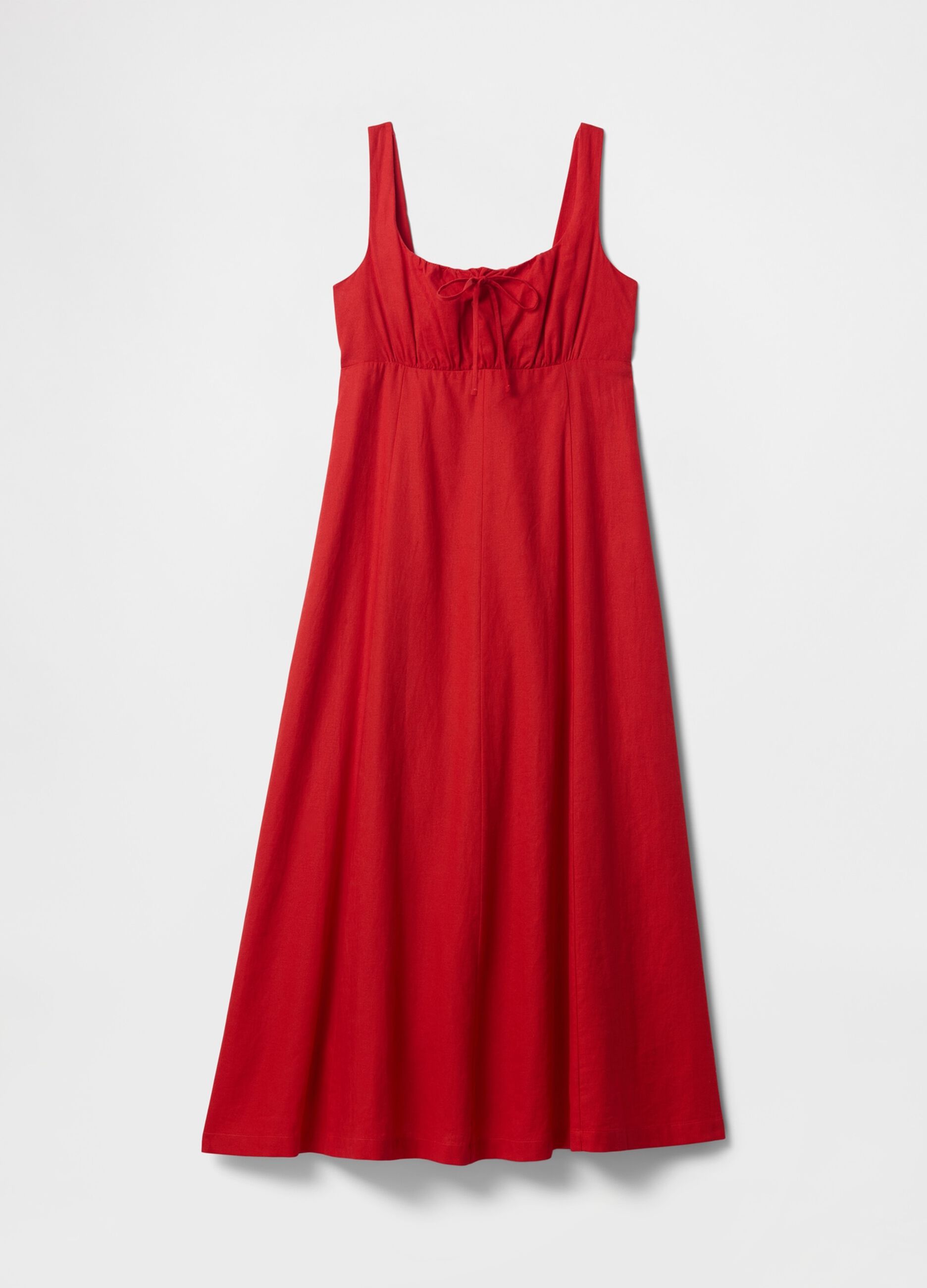 Gap Red Long Linen and Viscose Dress