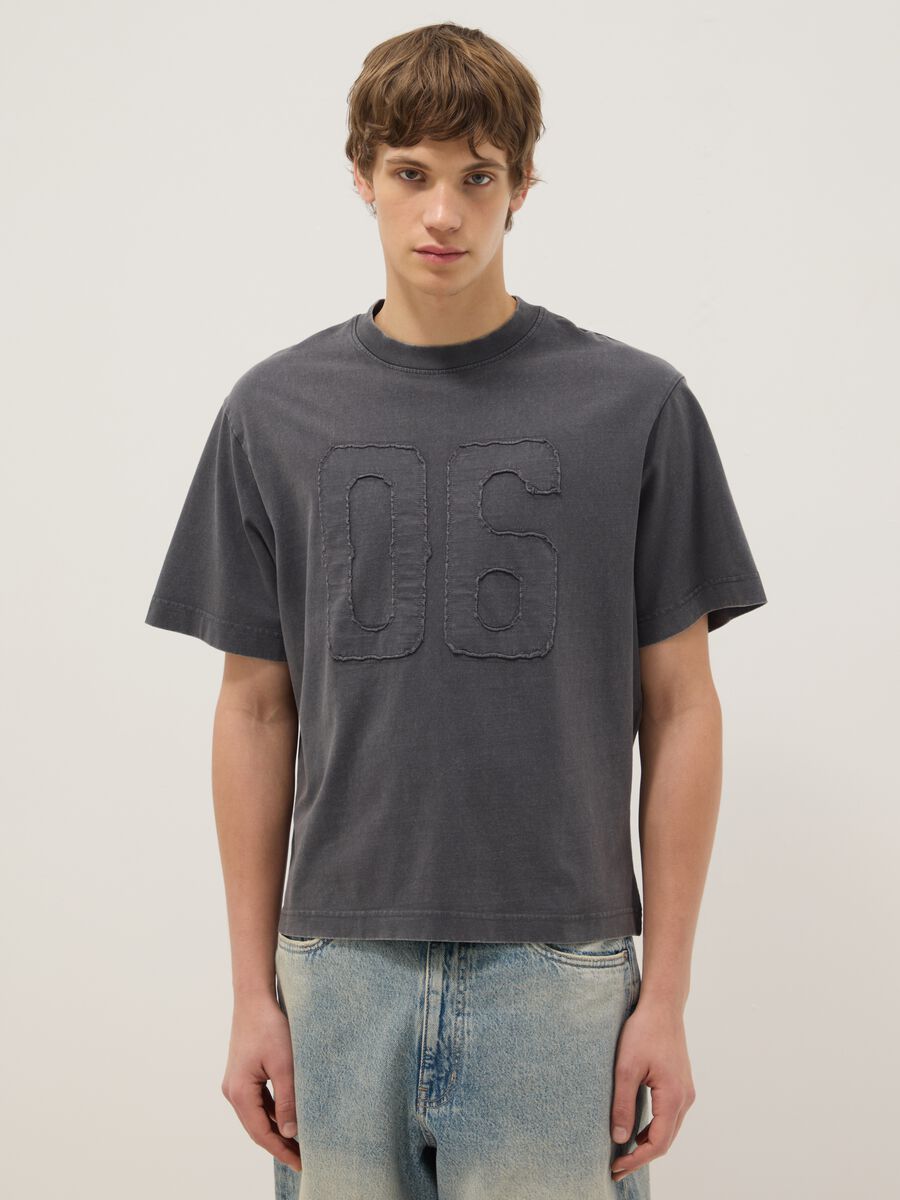 Grey pure cotton regular fit shirt with buttons_0