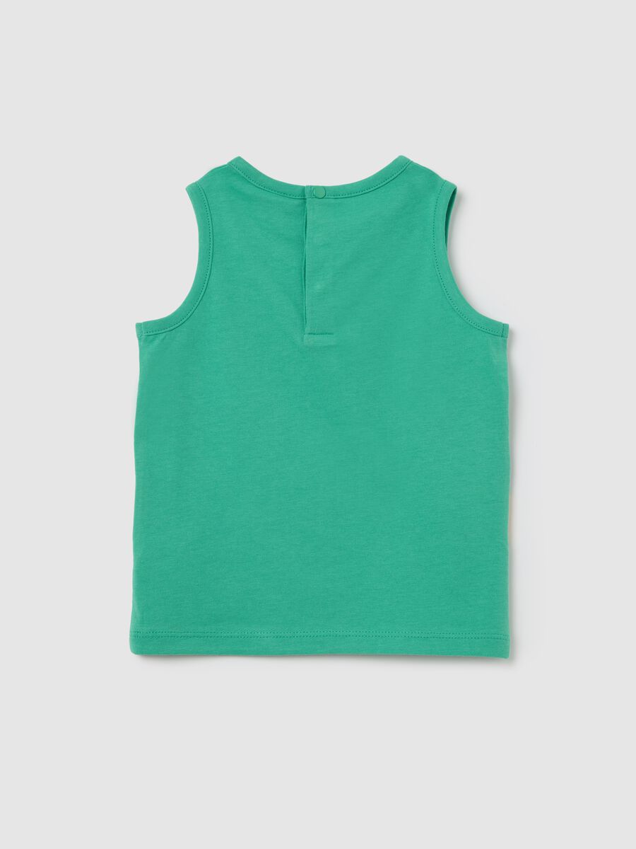 Safari Green Cotton Tank Top for Baby_1