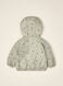 Green padded jacket with hood and panda print_2
