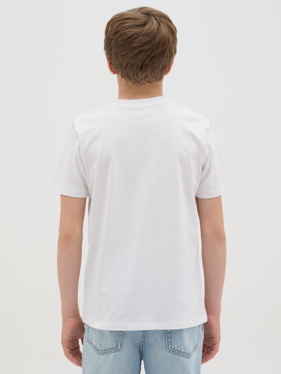White cotton T-shirt with lettering print_1