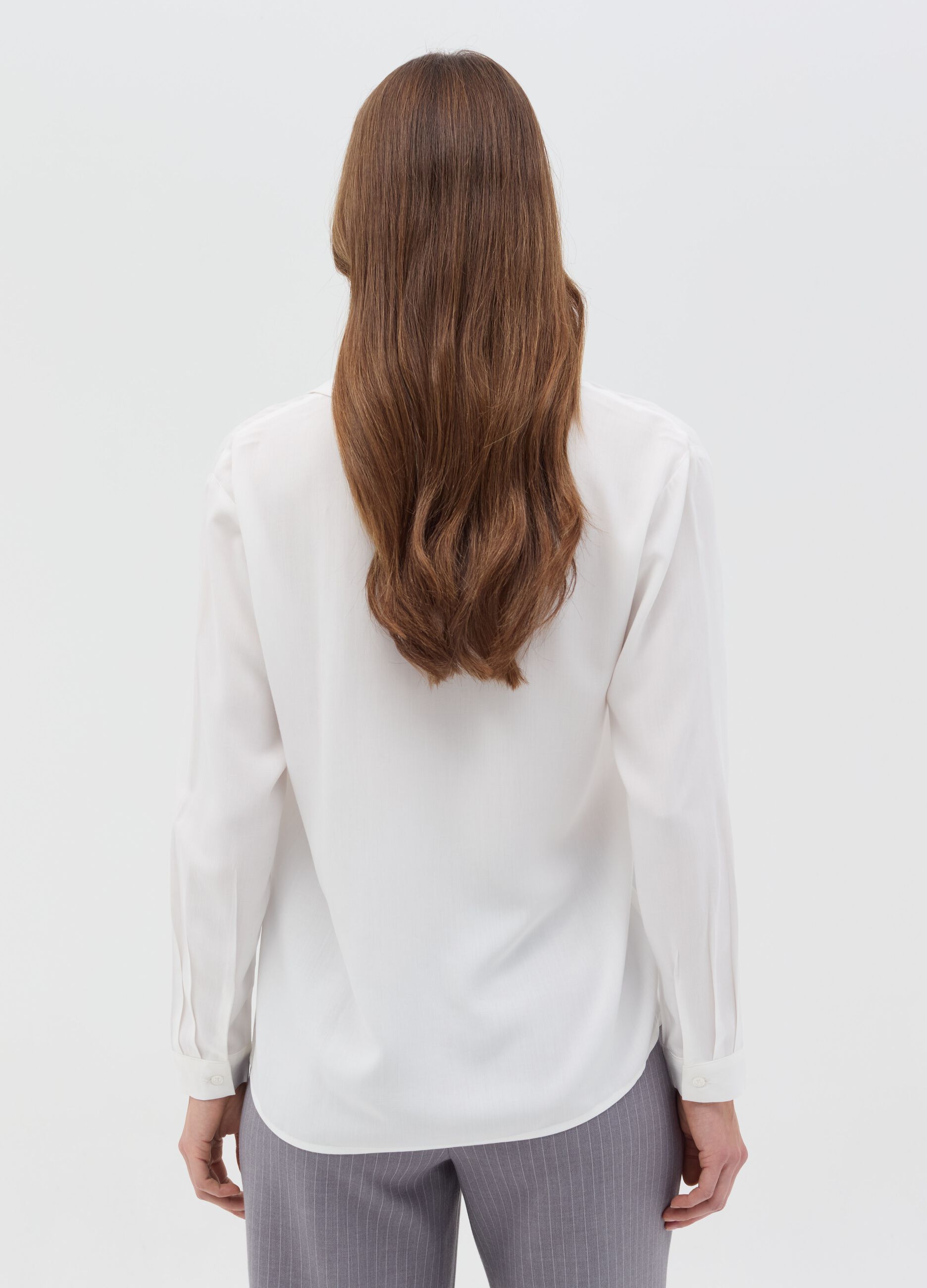 Viscose blouse with V neck