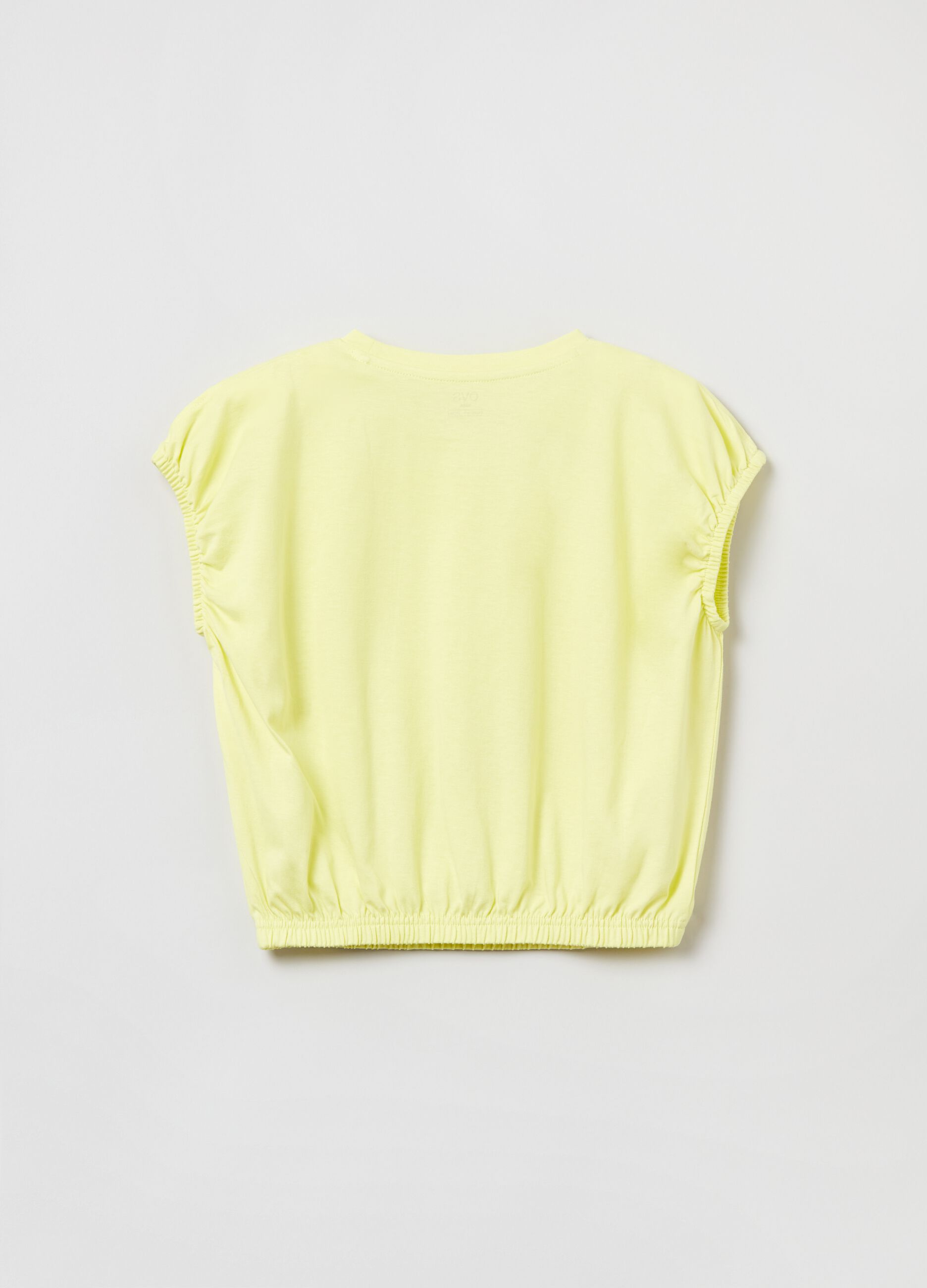 T-shirt smanicata in cotone_1