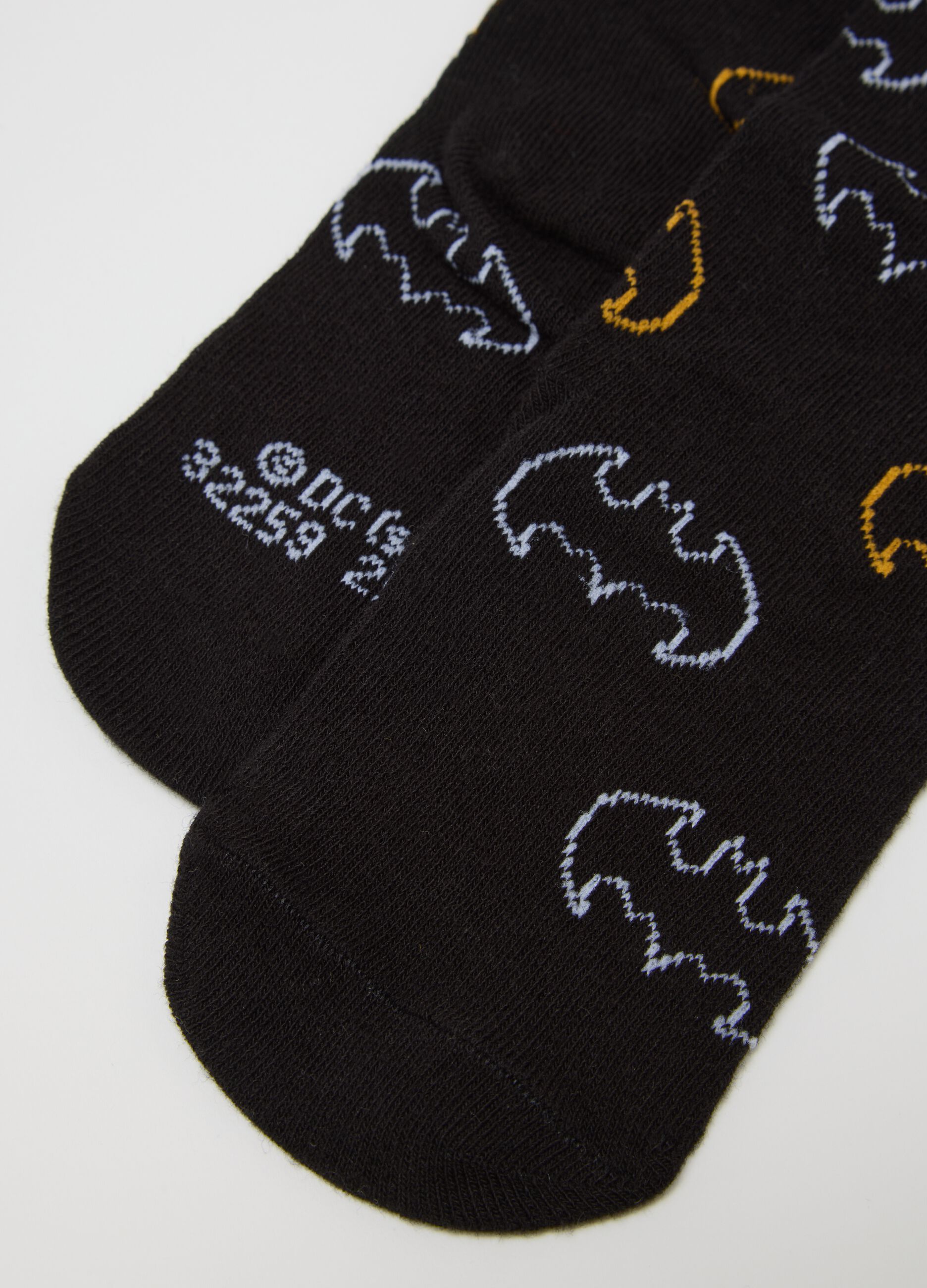 Children's black cotton blend socks bipack